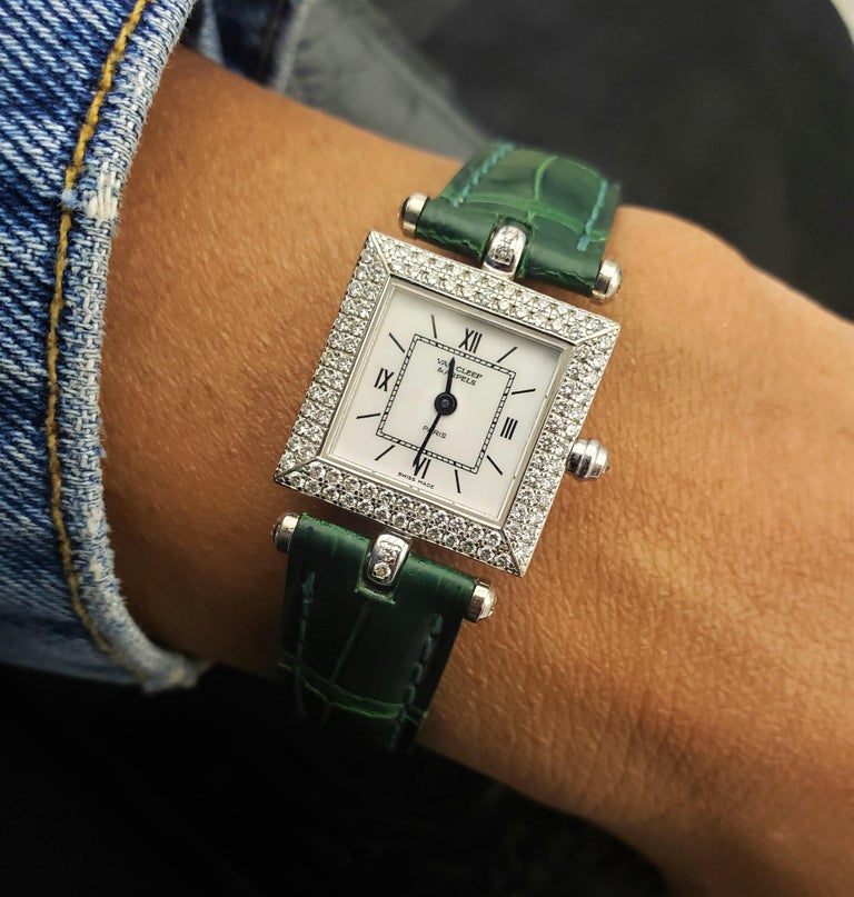 Van Cleef and Arpels Classique Gold and Diamond Ladies Watch at 1stDibs