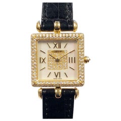Van Cleef & Arpels Classique Ladies Gold Diamonds and Pearl Dial Quartz Watch