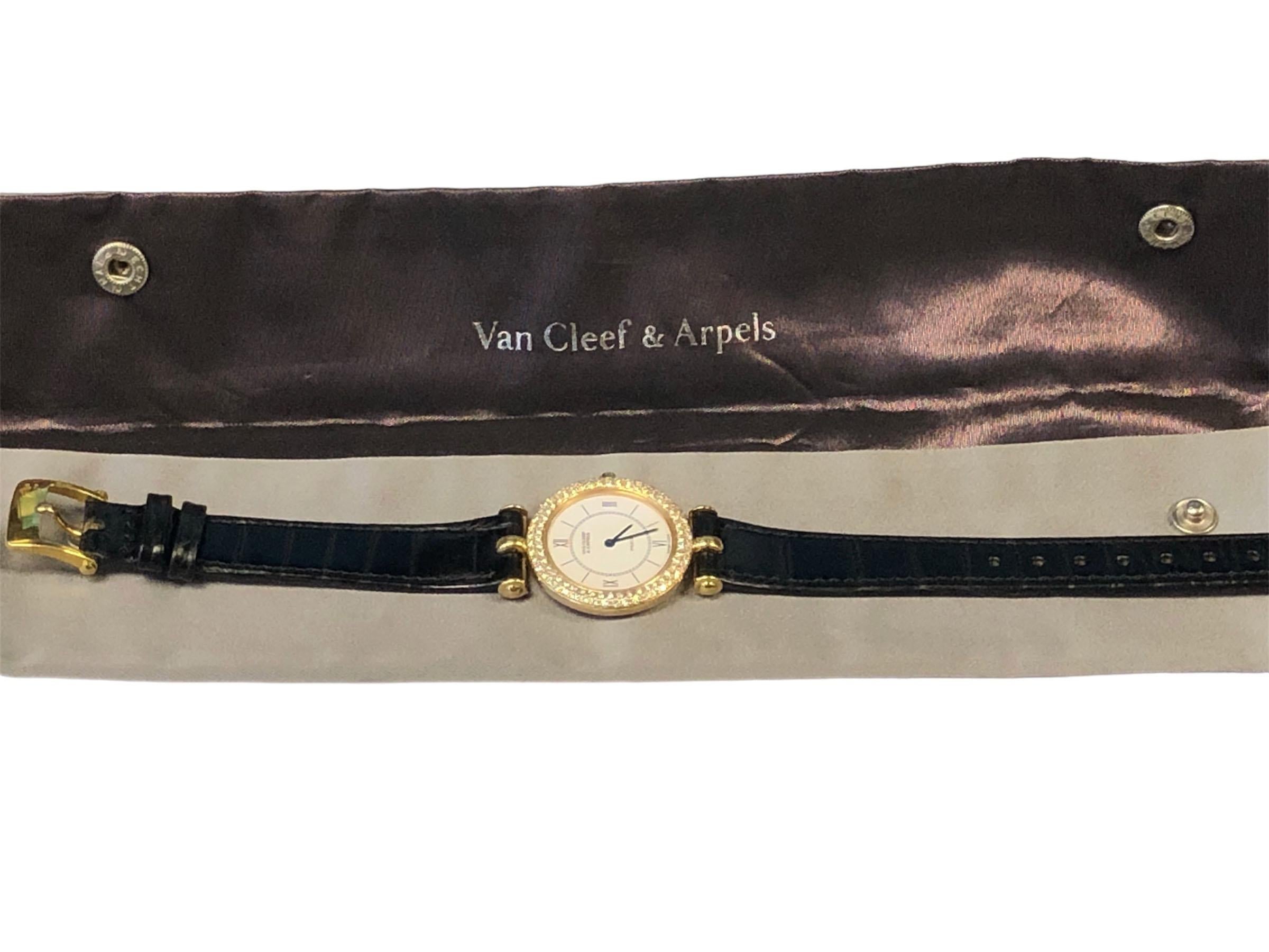Women's Van Cleef & Arpels  Classique ladies Yellow Gold and Diamonds Wrist Watch