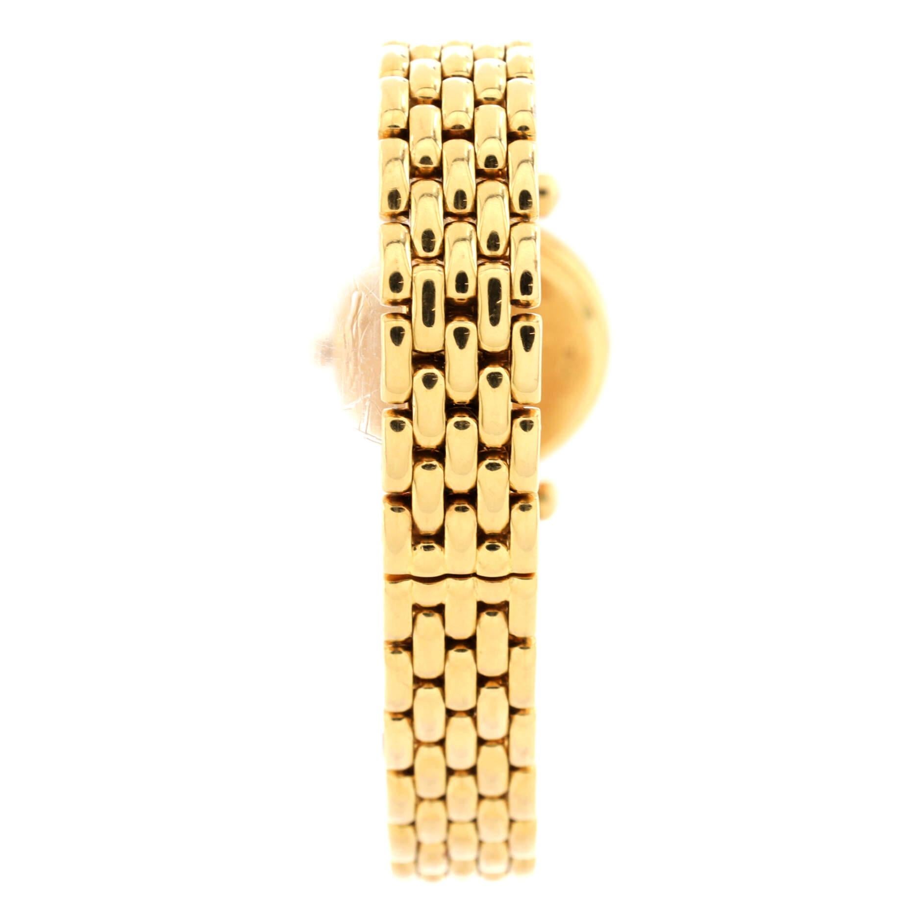 Women's Van Cleef & Arpels Classique Quartz Watch Yellow Gold with Diamond Bezel