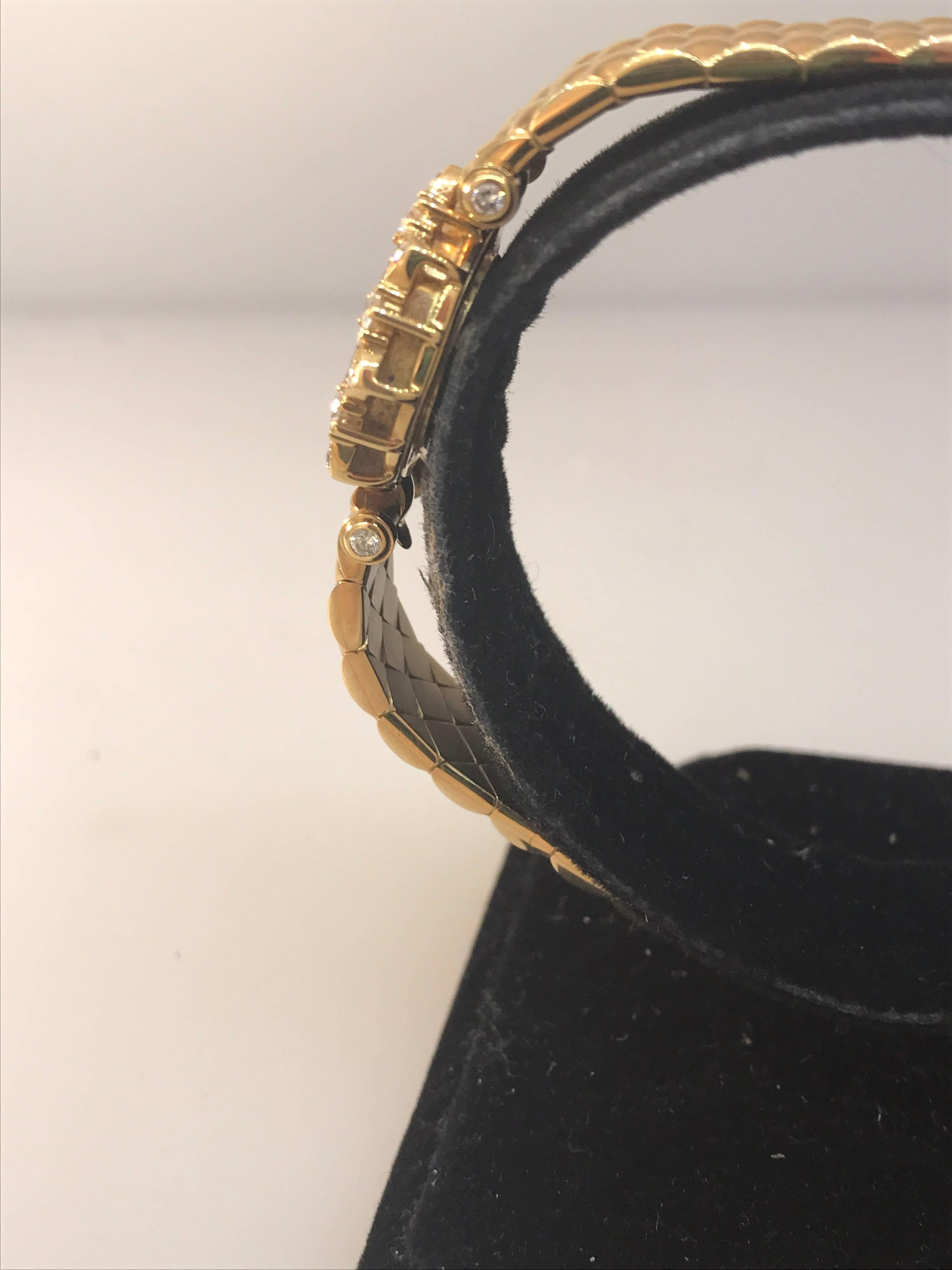 Van Cleef & Arpels Classique Yellow Gold & Diamond Bracelet Ladies Watch 130955 For Sale 2