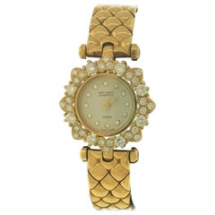 Retro Van Cleef & Arpels Classique Yellow Gold & Diamond Bracelet Ladies Watch 130955