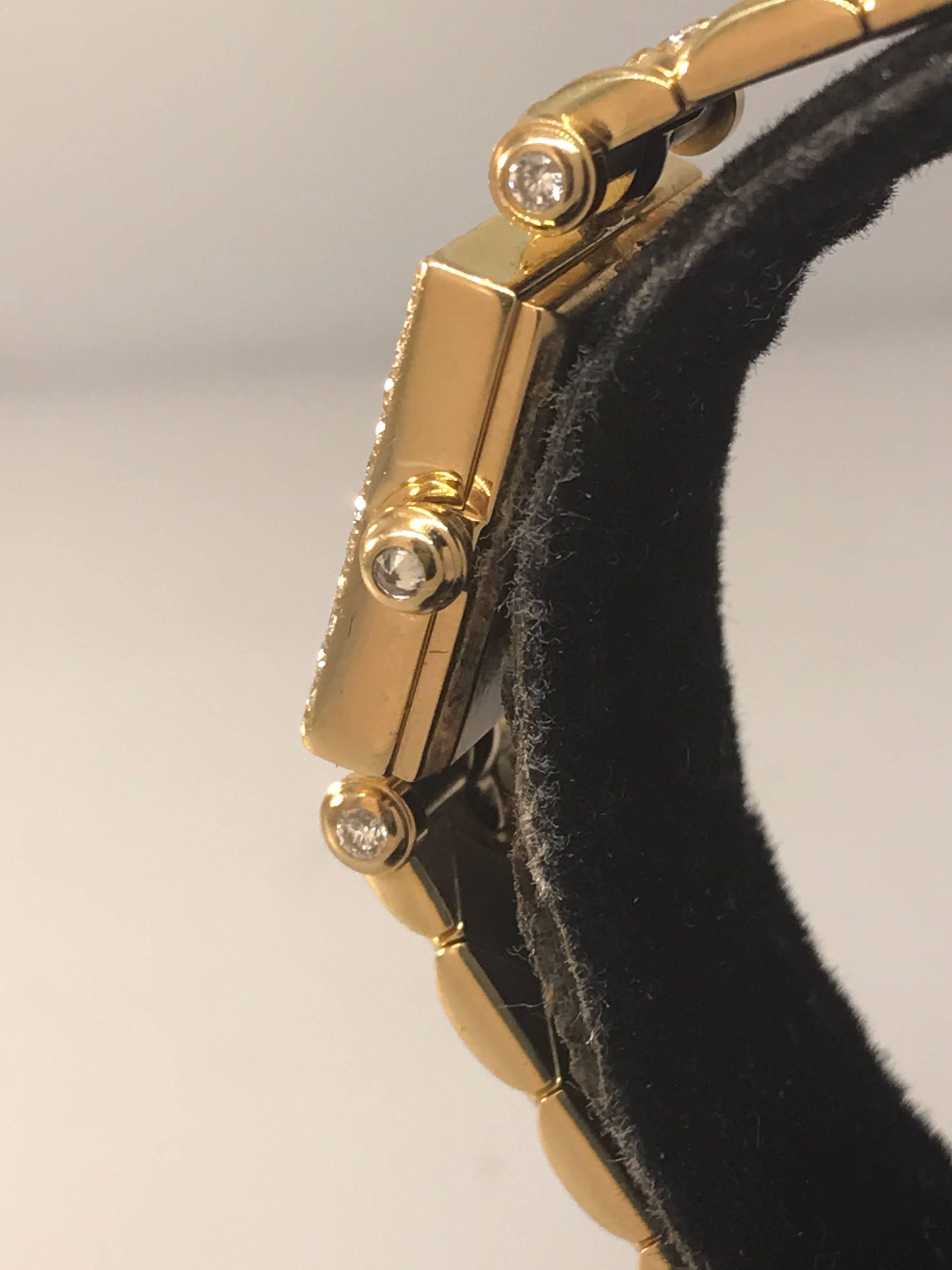 Van Cleef & Arpels Classique Yellow Gold Pave Diamond Bracelet Ladies Watch For Sale 1