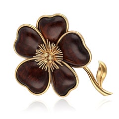 VAN CLEEF & ARPELS Clematis Flower Brooch