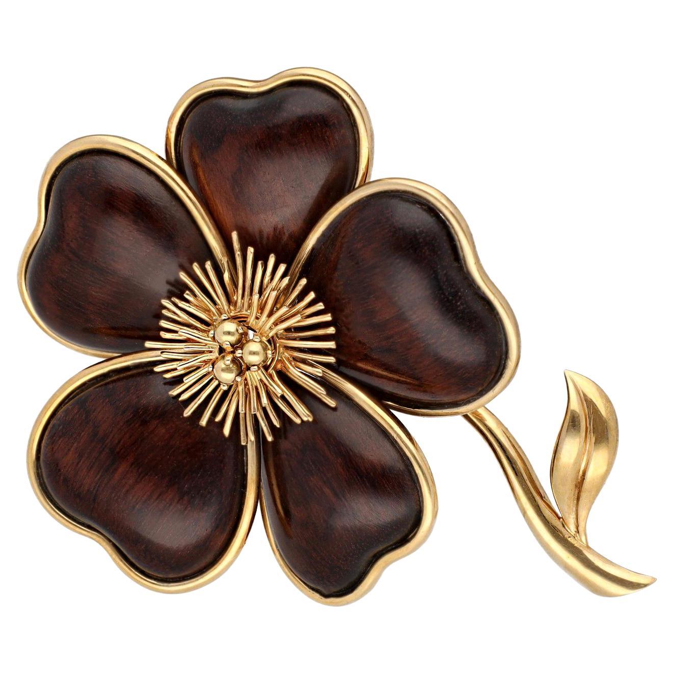 VAN CLEEF & ARPELS Clematis Flower Brooch