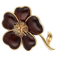 VAN CLEEF & ARPELS Clematis Flower Brooch