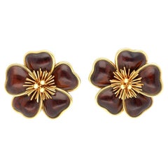 VAN CLEEF & ARPELS Clematis Flower Earrings