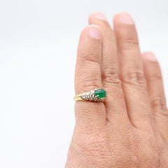 VAN CLEEF & ARPELS Cocktail Ring In 18Kt Yellow Gold 3.52 Cwt Emerald & Diamonds