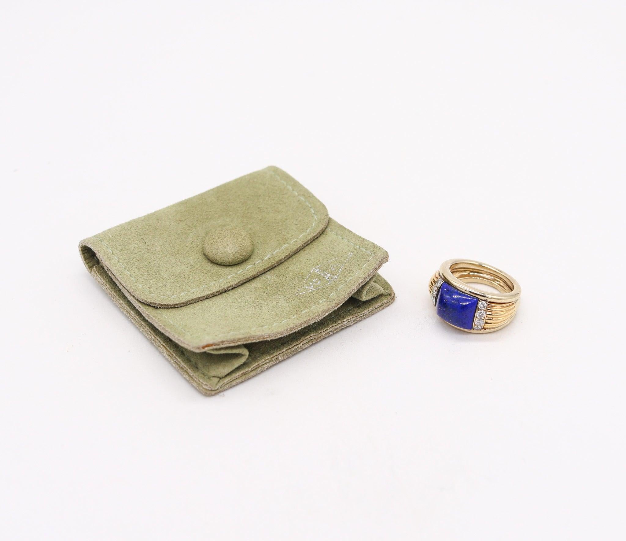 VAN CLEEF & ARPELS Anillo de Cóctel de Oro Amarillo de 18 Kt con Lapislázuli y Diamantes VS en venta 1