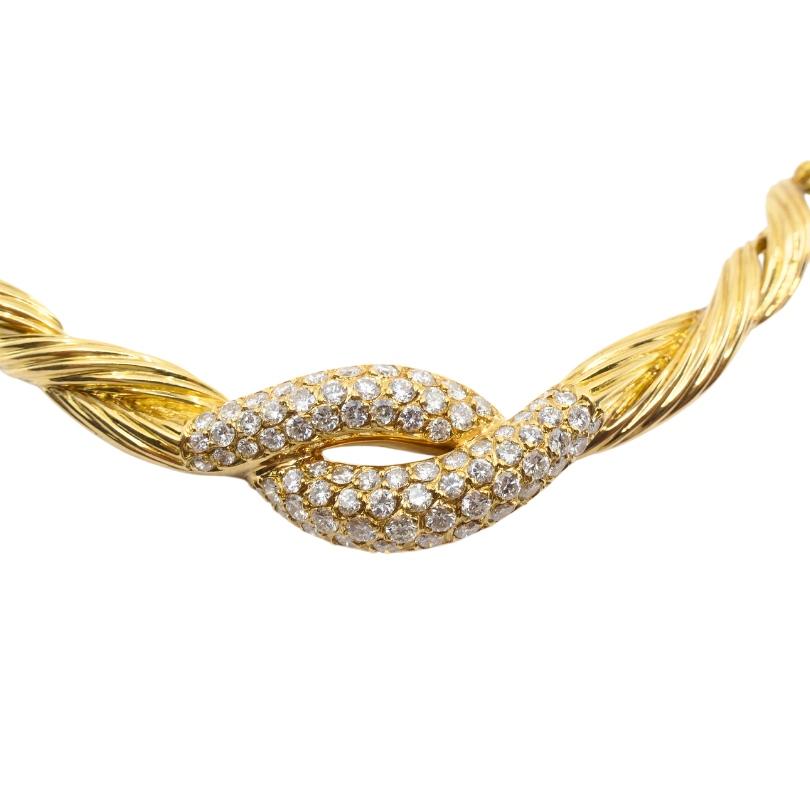 Van Cleef & Arpels Collar Necklace 18k Gold Diamond For Sale 5