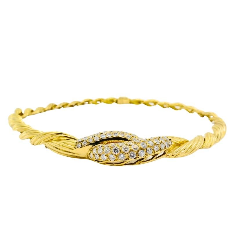 Women's Van Cleef & Arpels Collar Necklace 18k Gold Diamond For Sale