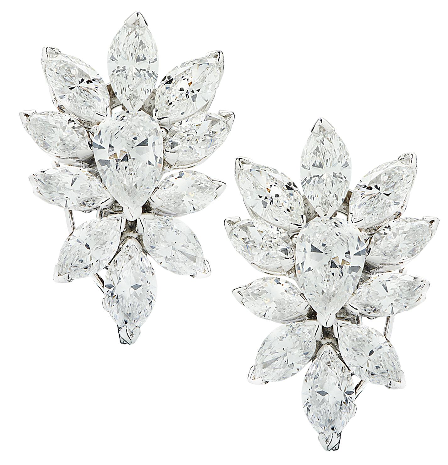 Women's Van Cleef & Arpels Colombian Emerald & 12 Carat Diamond Day & Night Earrings
