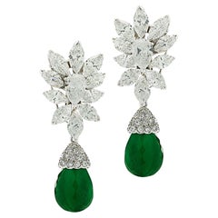 Van Cleef & Arpels Kolumbianischer Smaragd & 12 Karat Diamant Tag & Nacht Ohrringe