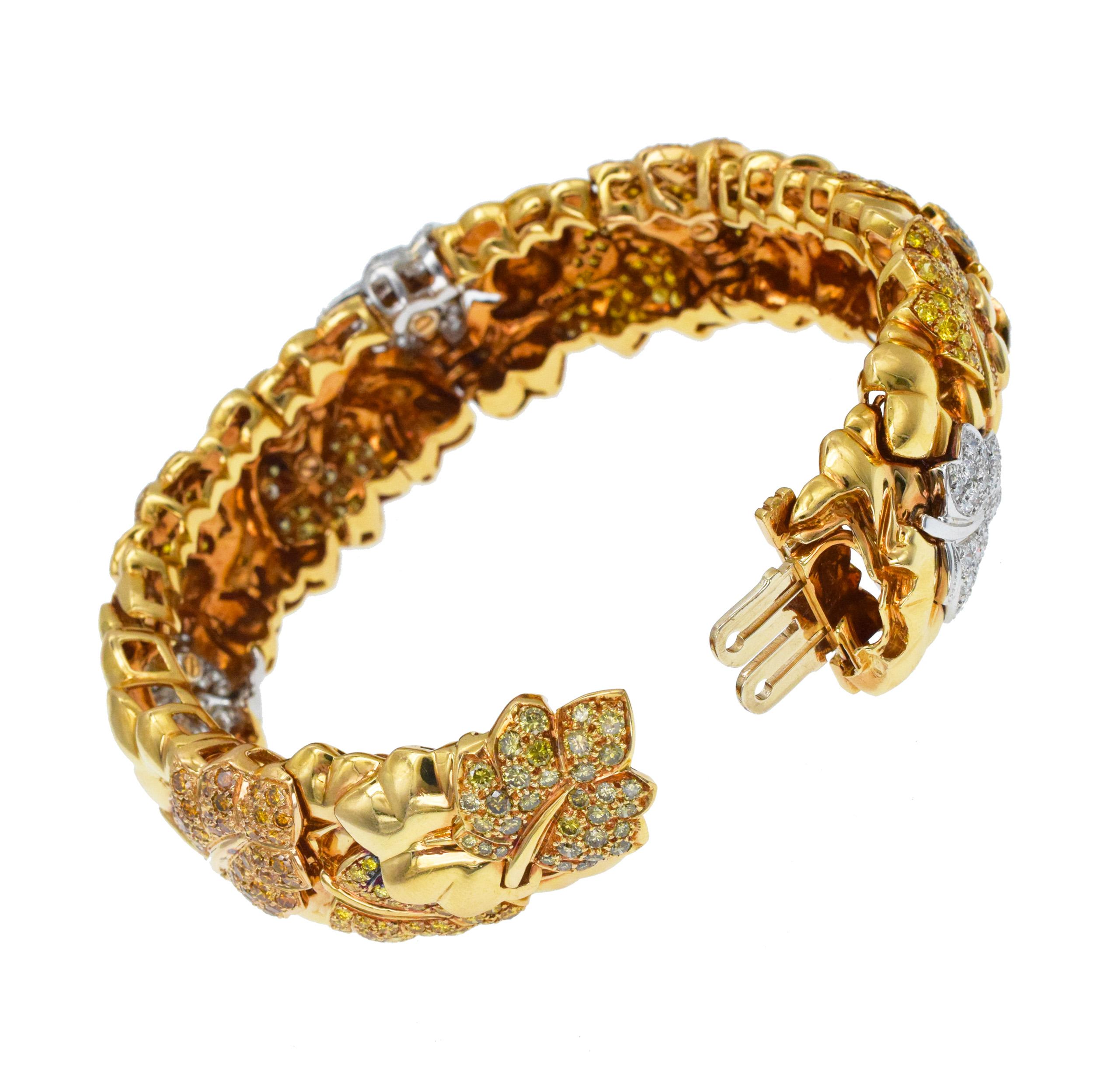 Conjunto de pulsera y anillo Van Cleef & Arpels Color Diamond Foliage Motif en venta 1