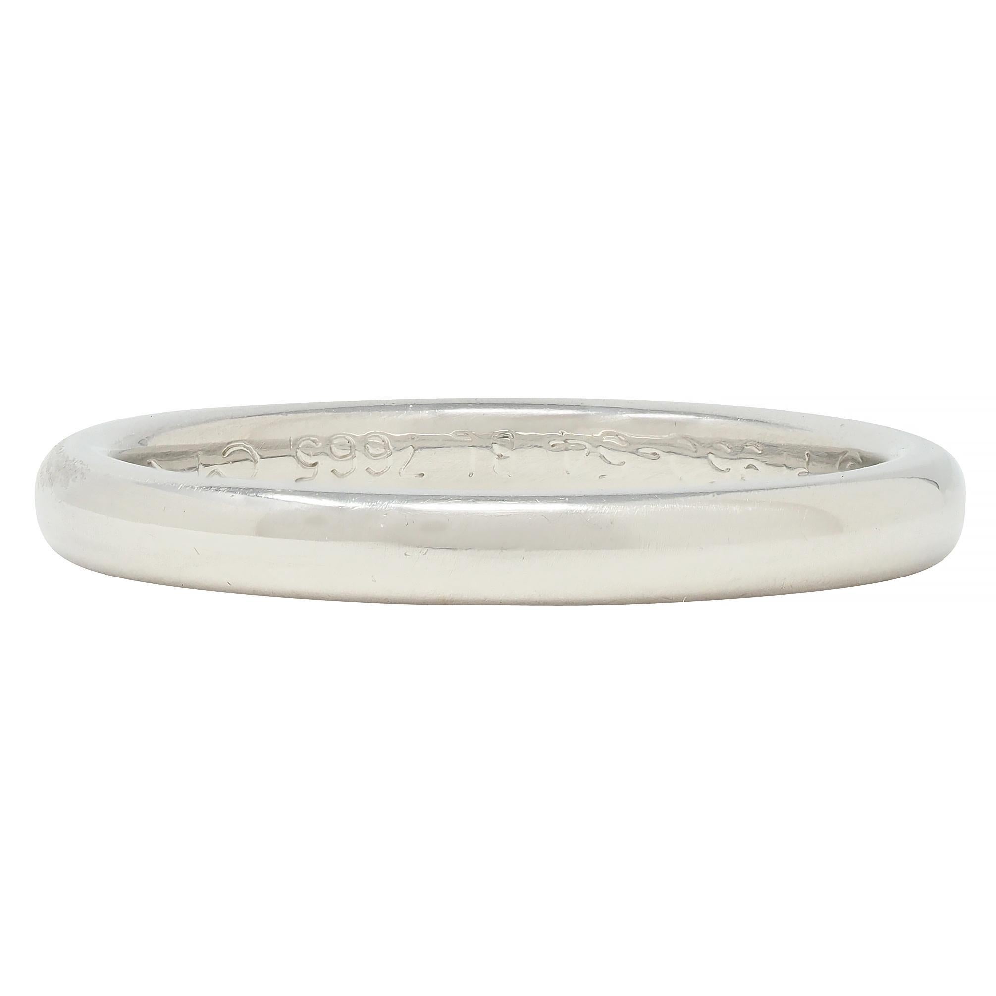 Van Cleef & Arpels Contemporary Platinum Wedding Stacking Band Ring In Excellent Condition For Sale In Philadelphia, PA