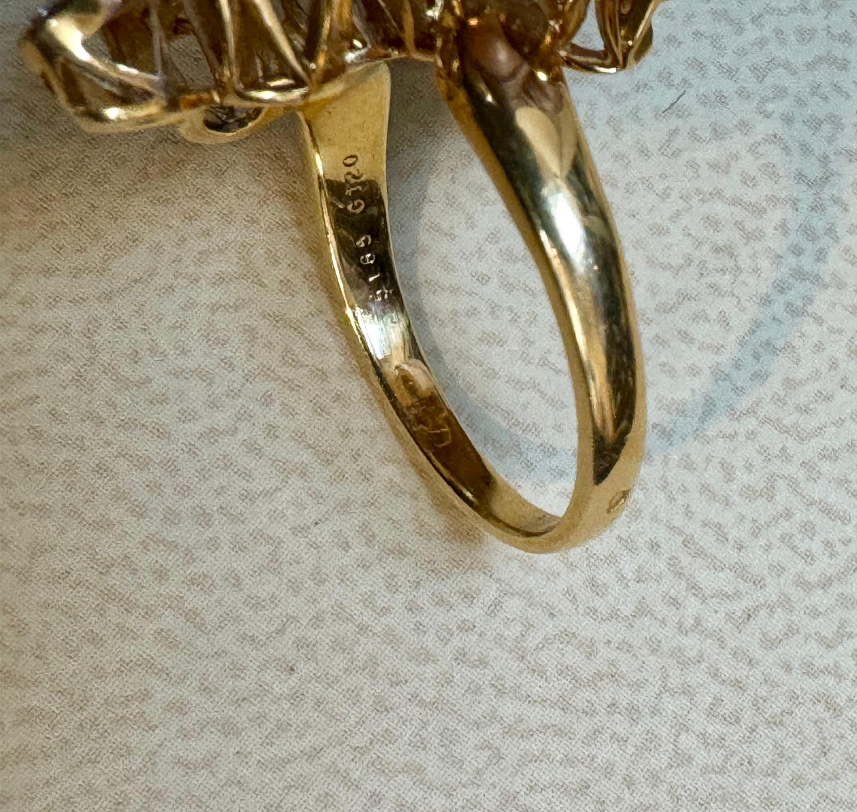 Van Cleef & Arpels Contemporary Rubin und Diamant Trefle Ring, 18KY Gold Größe 6 im Angebot 6