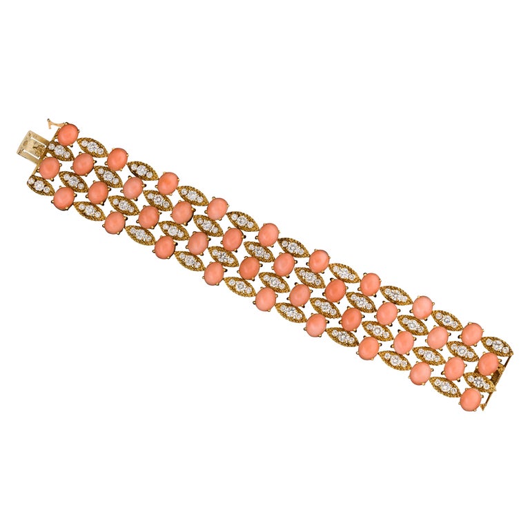 Van Cleef & Arpels Coral and Diamond Bracelet