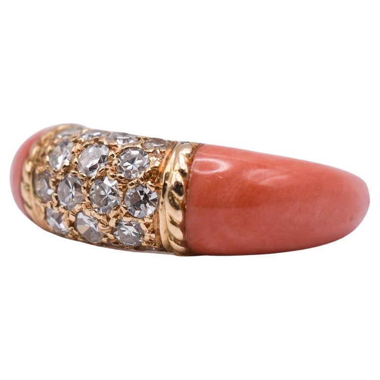 Vintage Diamond & Coral Ring by Van Cleef & Arpels – Nally Jewels