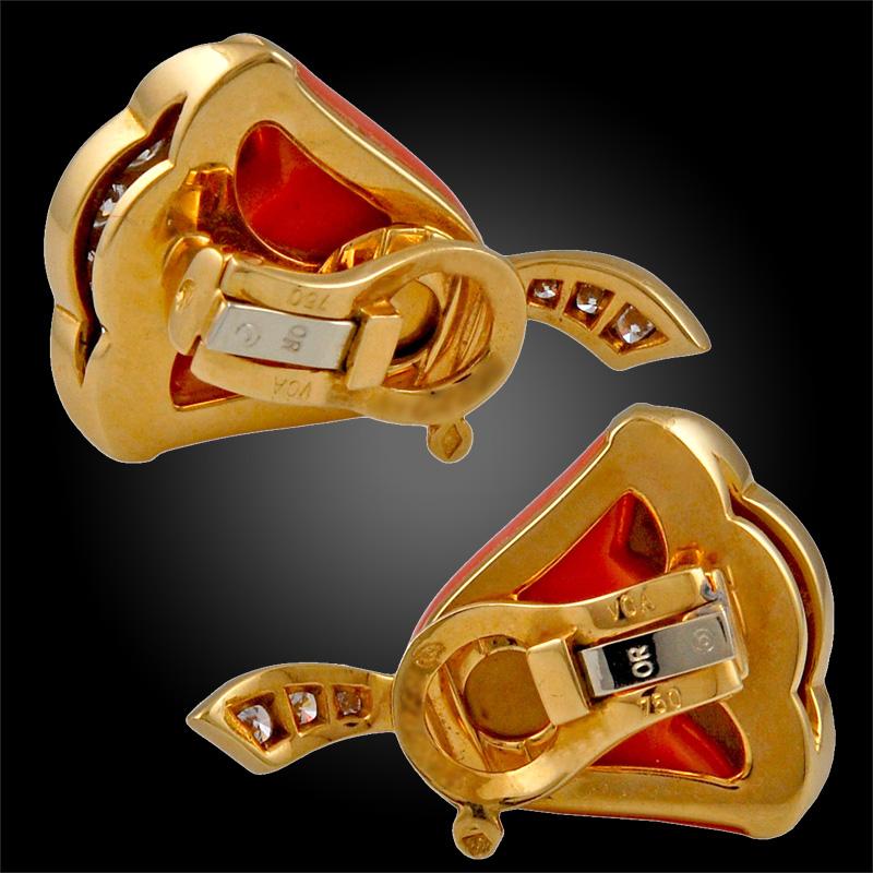 van cleef red earrings
