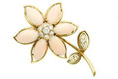 Van Cleef & Arpels Coral Diamond Brooch