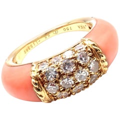 Van Cleef & Arpels Coral Diamond Yellow Gold Band Ring