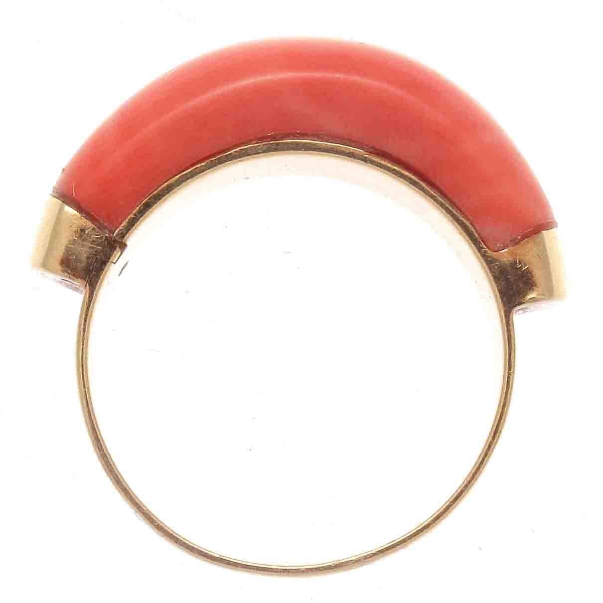 Van Cleef & Arpels Coral Gold Ring In Excellent Condition In Beverly Hills, CA