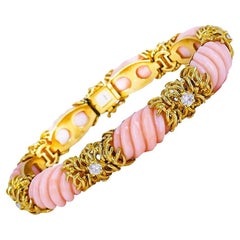 Van Cleef & Arpels Coral Gold Vintage Bracelet French Estate Jewelry
