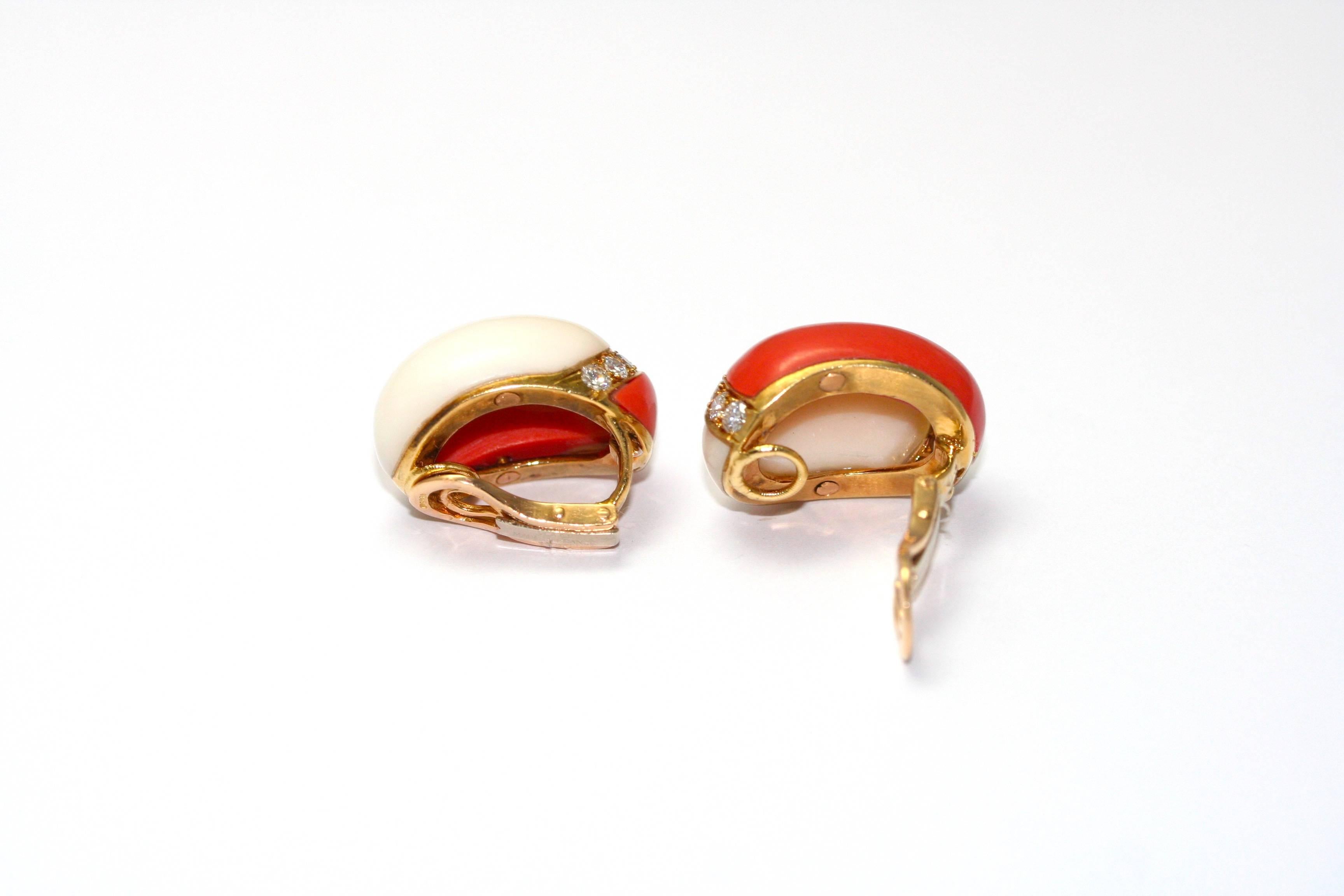 Van Cleef & Arpels Coral Earrings And Ring Set 2