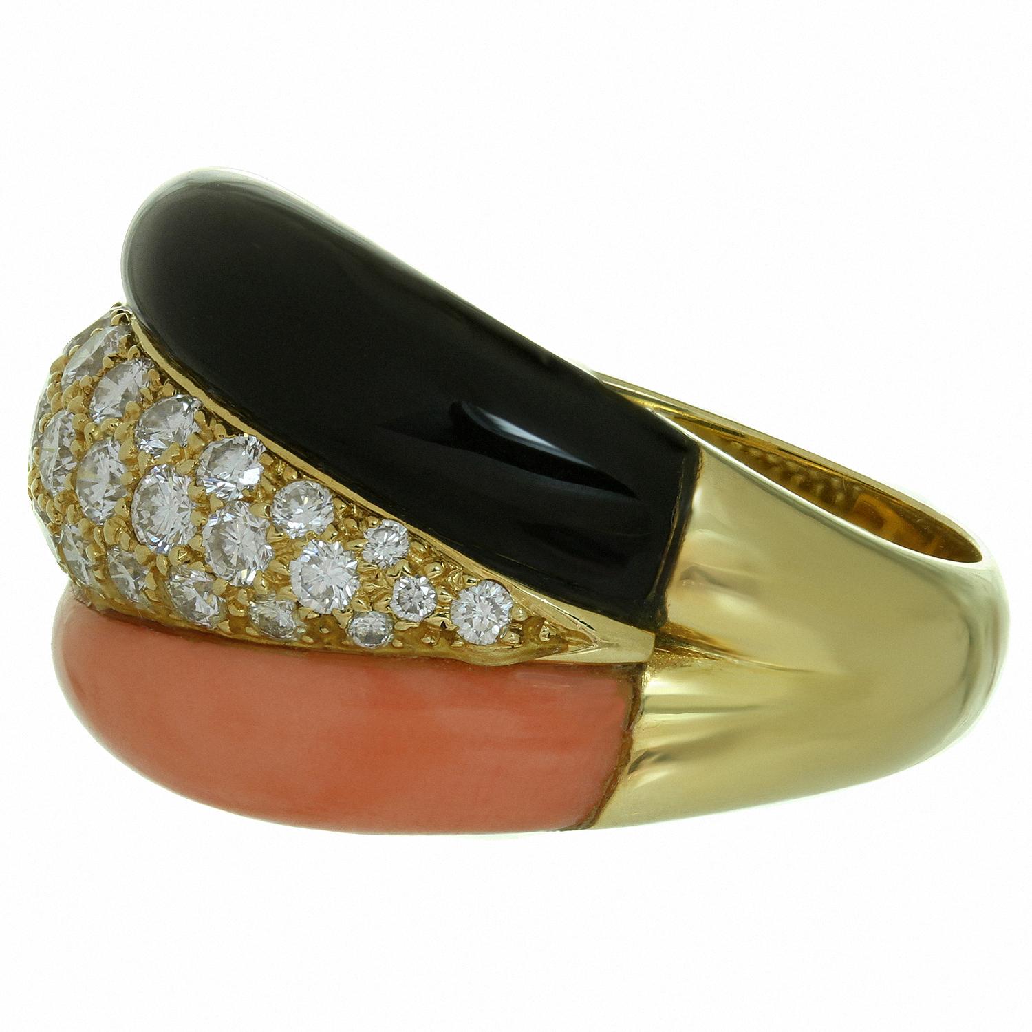 van cleef onyx diamond ring