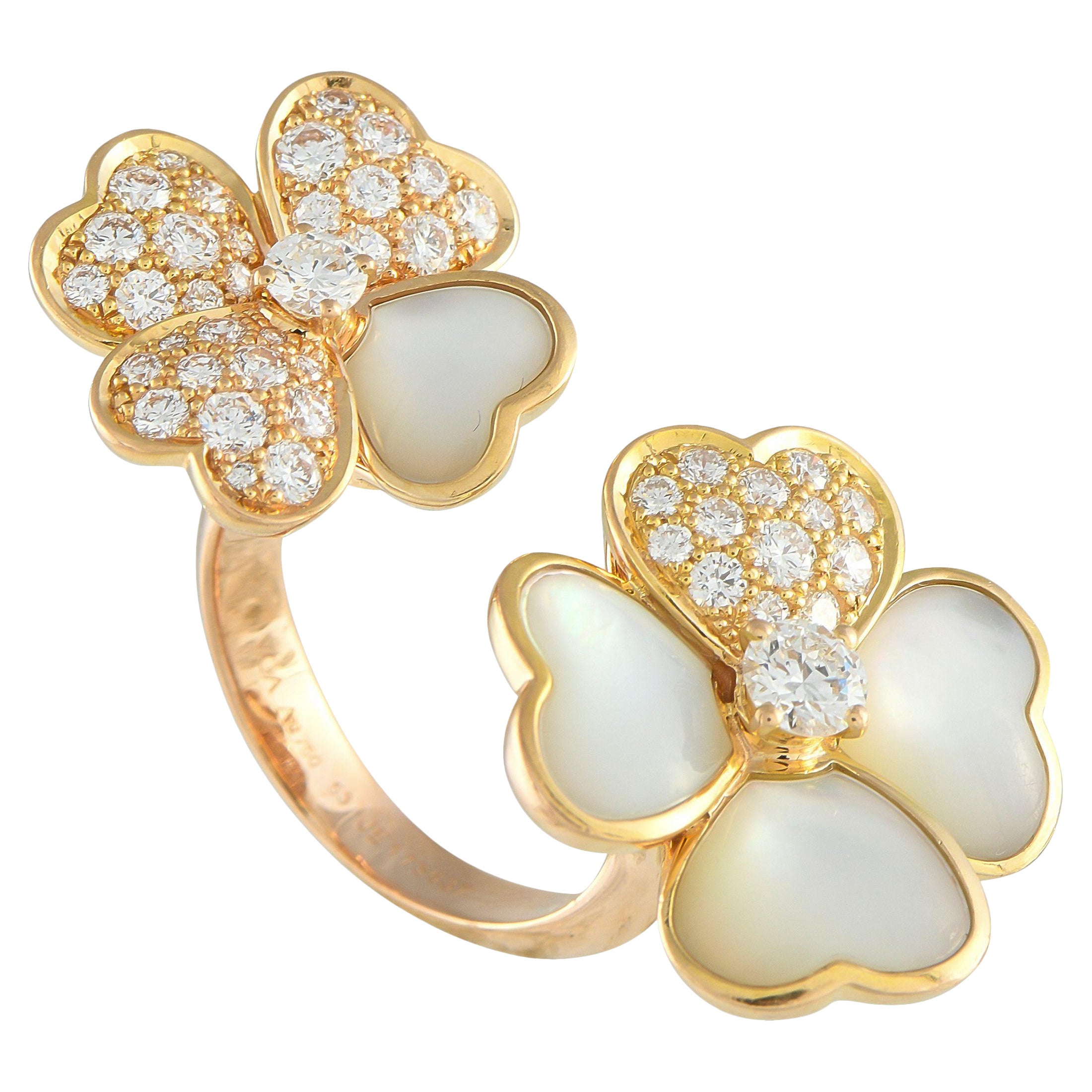 Van Cleef 
Arpels Bague Cosmo en or rose 18 carats 1,45 ct de diamant nacre