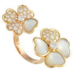 Van Cleef & Arpels Cosmo 18K Rose Gold 1.45ct Diamond Mother of Pearl Ring