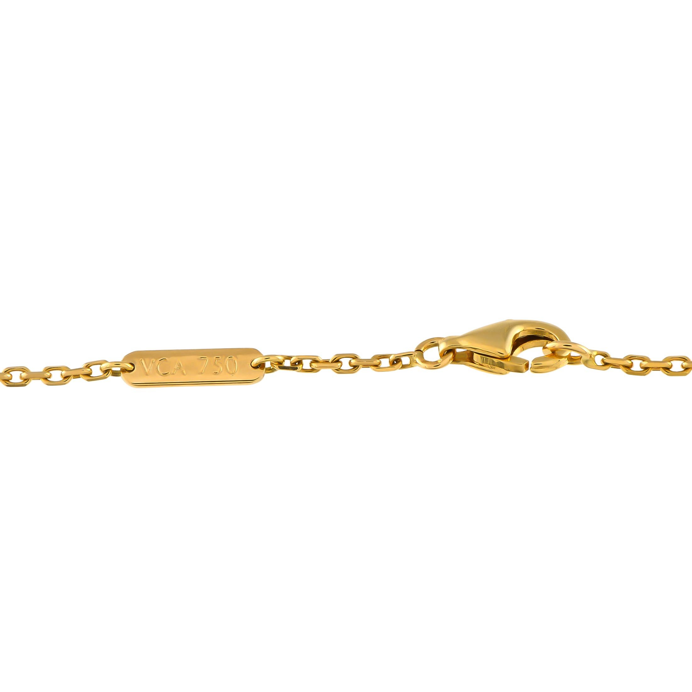 Taglio rotondo Van Cleef & Arpels Cosmo Collana in oro giallo 18 carati con diamanti da 1,57 carati Modello medio
