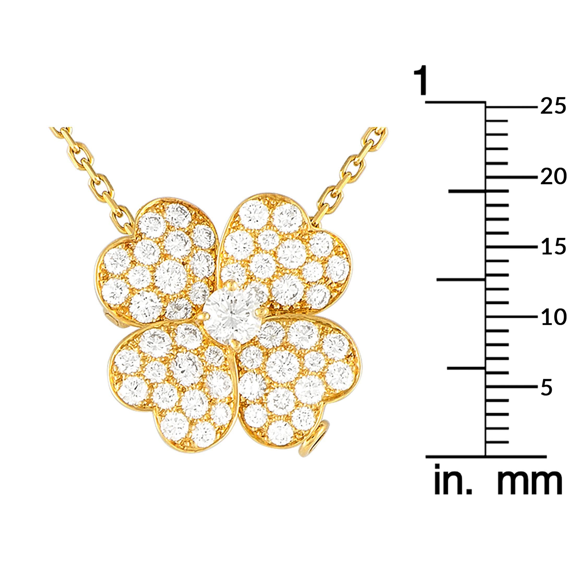 Van Cleef & Arpels Cosmo Collana in oro giallo 18 carati con diamanti da 1,57 carati Modello medio In condizioni ottime a Southampton, PA