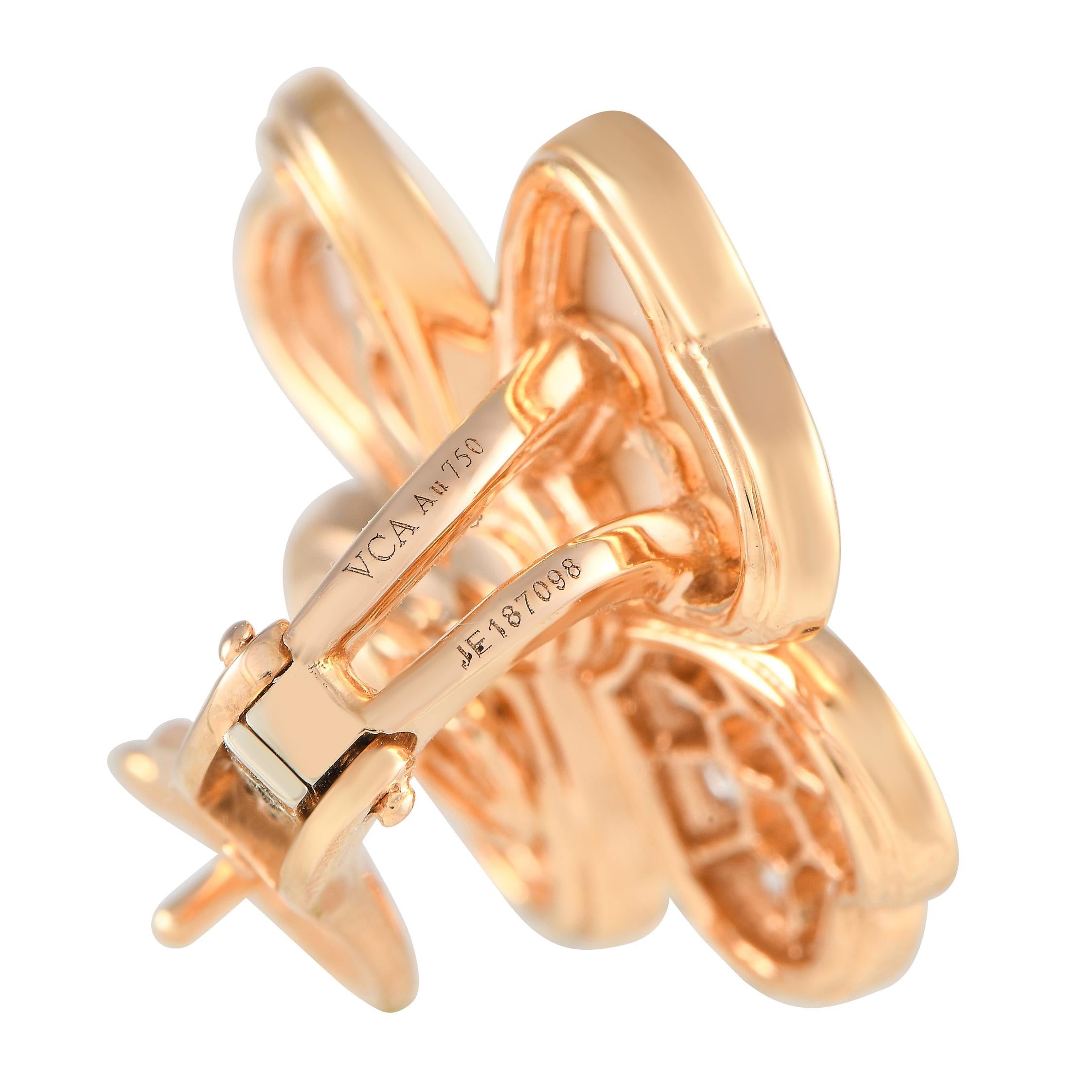 Van Cleef & Arpels Cosmos: 18 Karat Roségold 1,18 Karat Diamant und Perlmutt (Rundschliff)