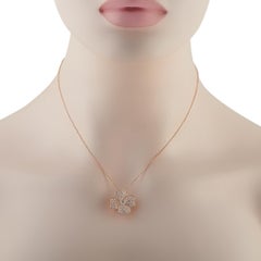 Van Cleef & Arpels Cosmos 18K Rose Gold 1.55ct Diamond Pendant Necklace #5152