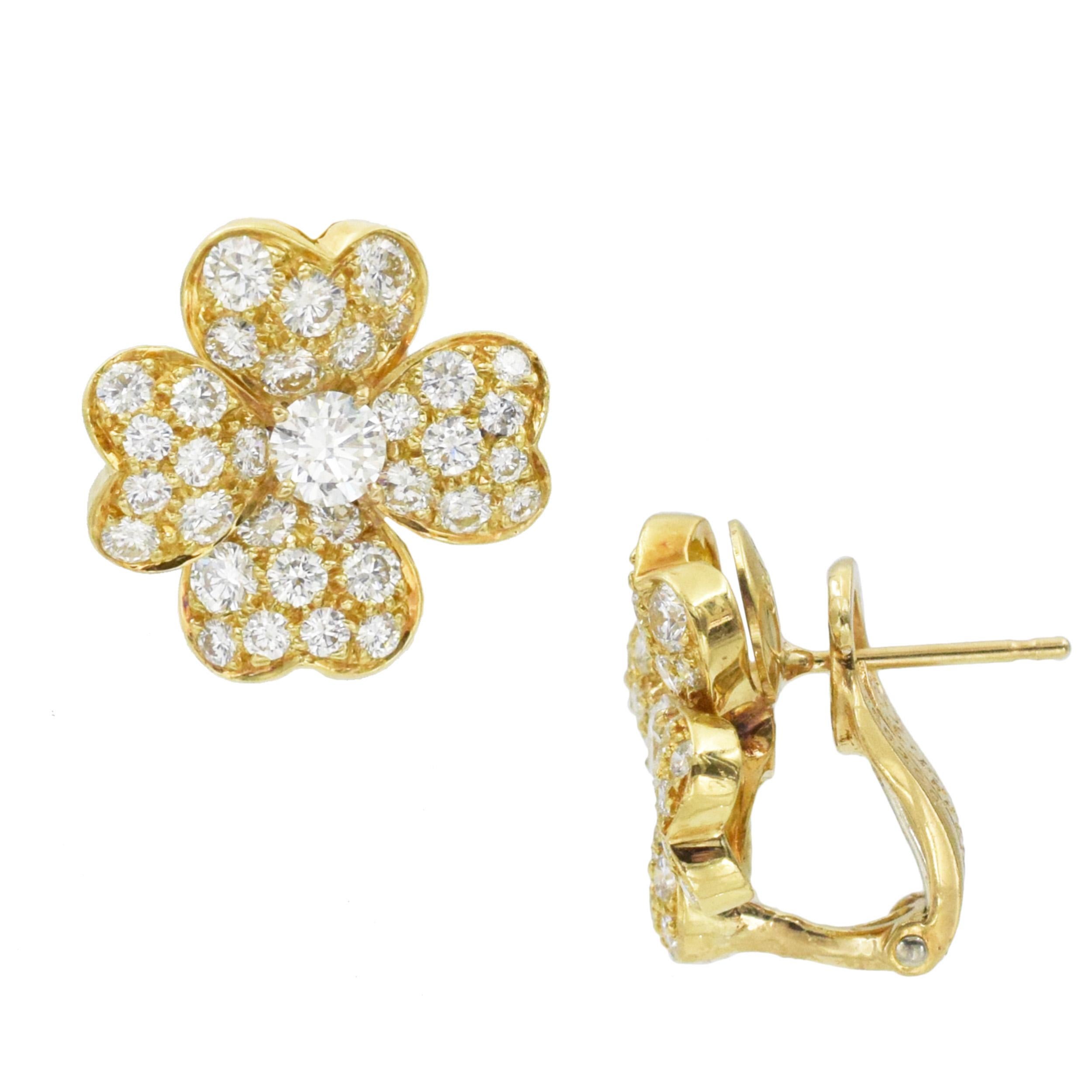 Artist Van Cleef & Arpels 'Cosmos' Diamond and Gold Earrings