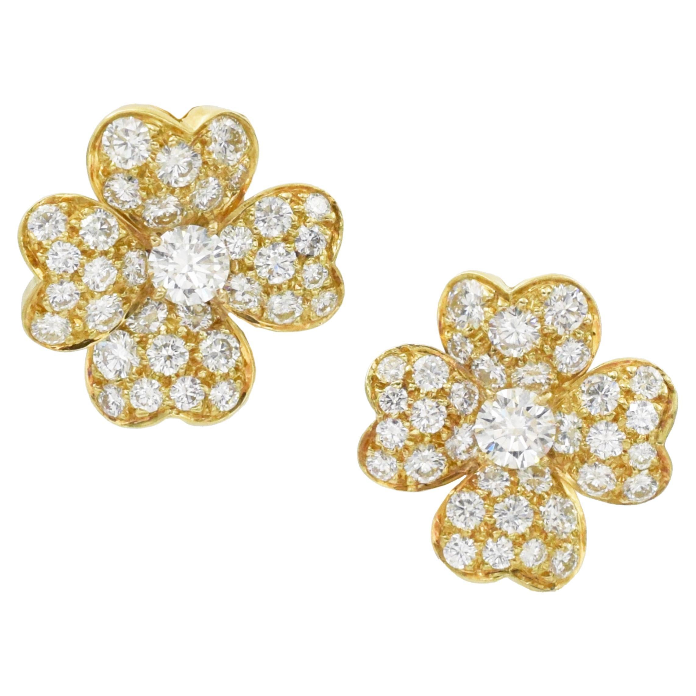 Van Cleef & Arpels 'Cosmos' Diamond and Gold Earrings