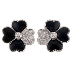 VAN CLEEF & ARPELS Cosmos Diamond Black Onyx White Gold Earrings