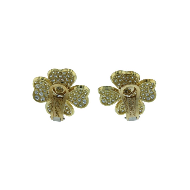 Van Cleef and Arpels Cosmos Diamond Earrings For Sale at 1stdibs