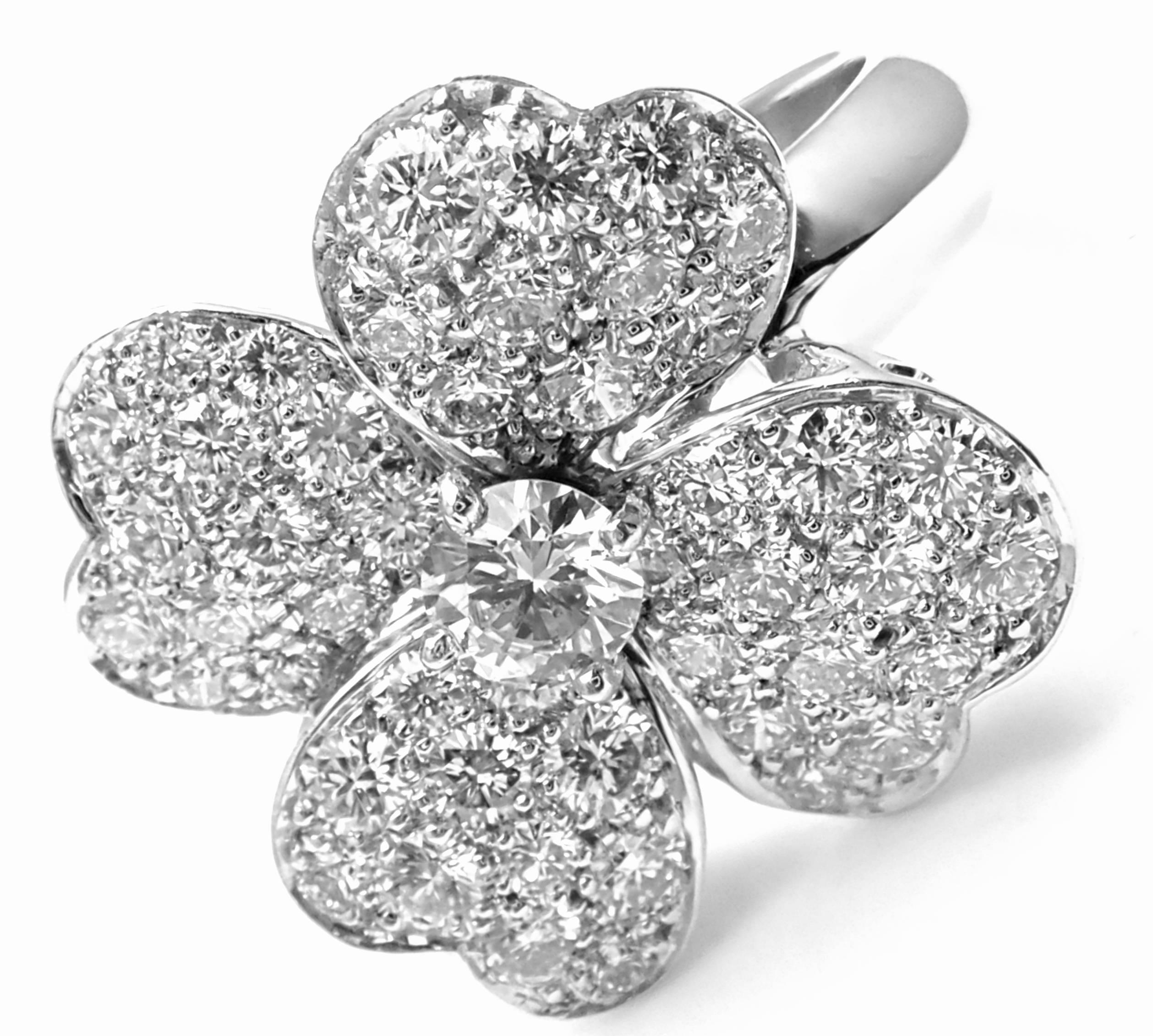 Women's or Men's Van Cleef & Arpels Cosmos Diamond Medium Model White Gold Ring
