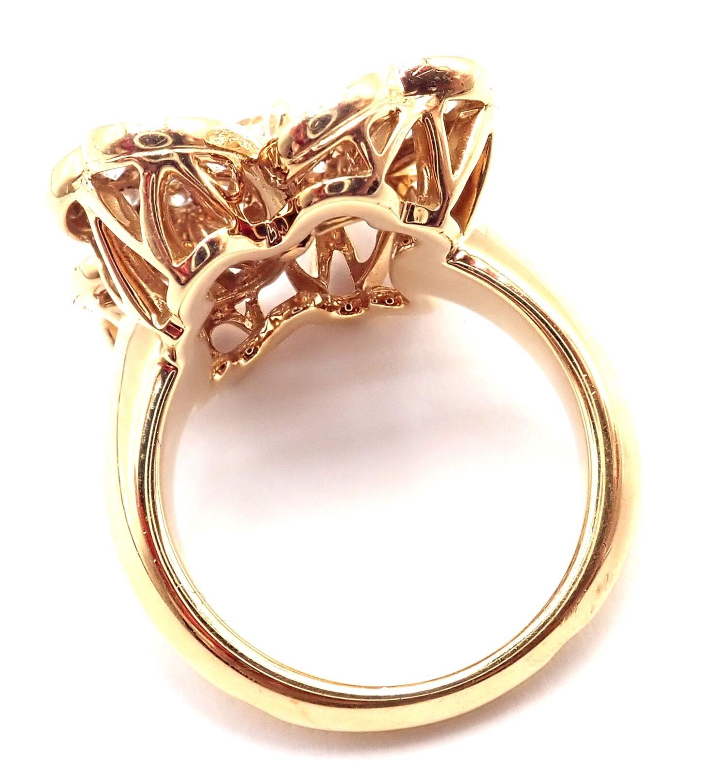 Van Cleef & Arpels Cosmos Diamond Medium Model Yellow Gold Ring For Sale 1