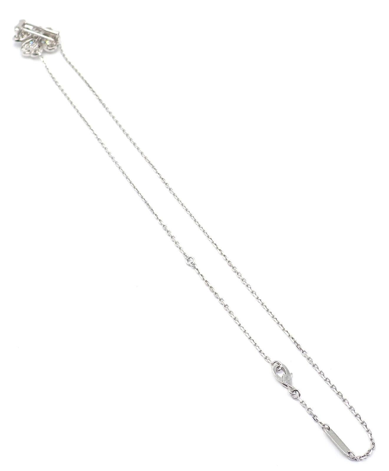 Van Cleef & Arpels Cosmos Diamond Medium White Gold Brooch Pendant Necklace For Sale 5