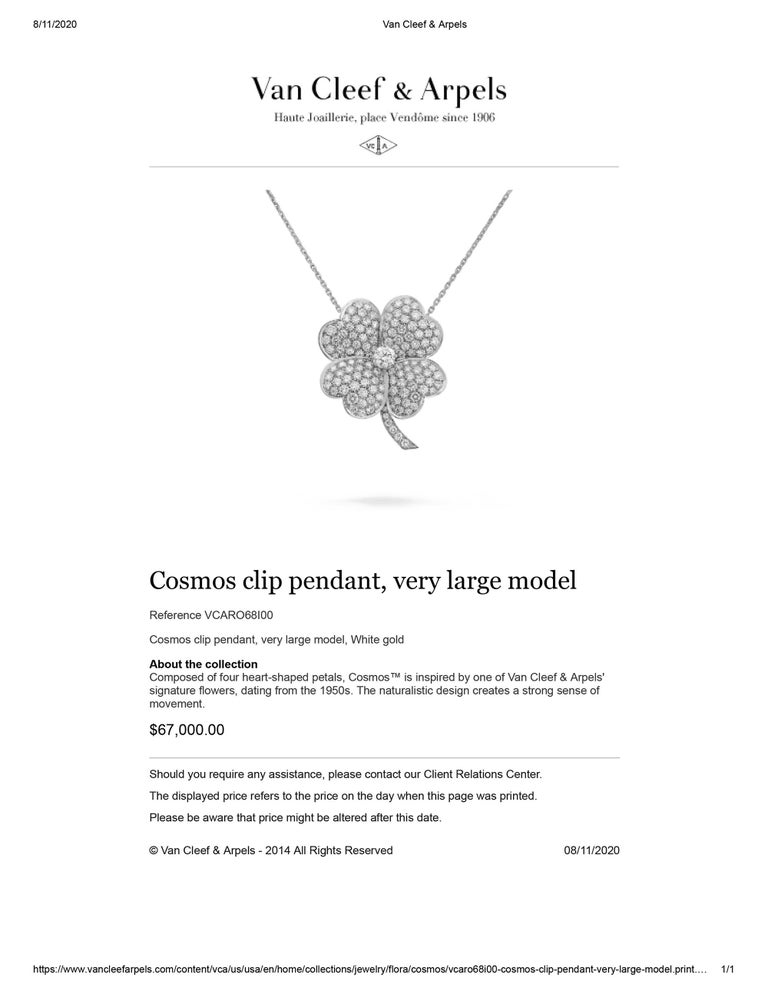 Women's Van Cleef & Arpels Cosmos Diamond Brooch or Pendant For Sale