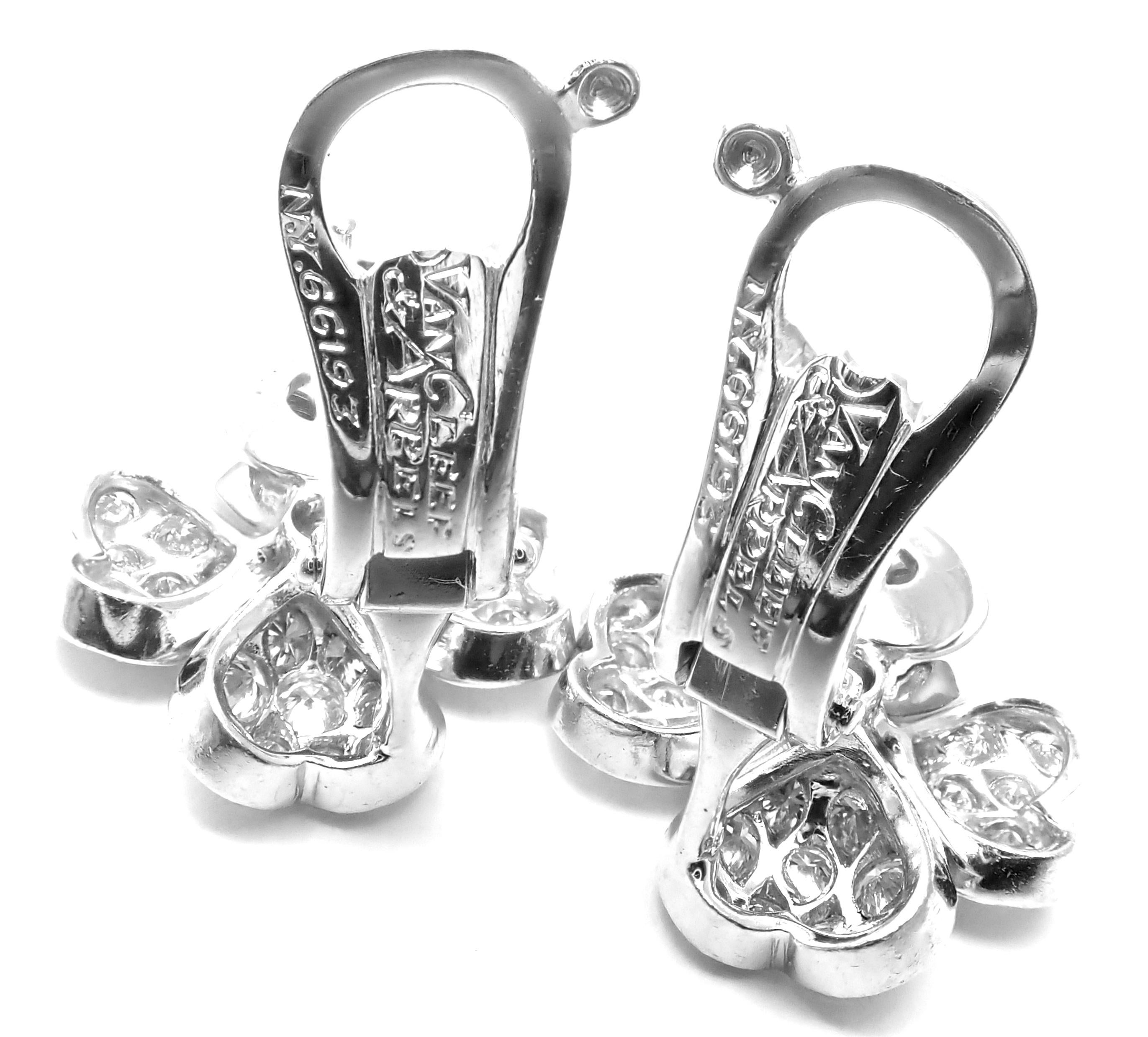 Van Cleef & Arpels Cosmos Diamond Platinum Earrings 3