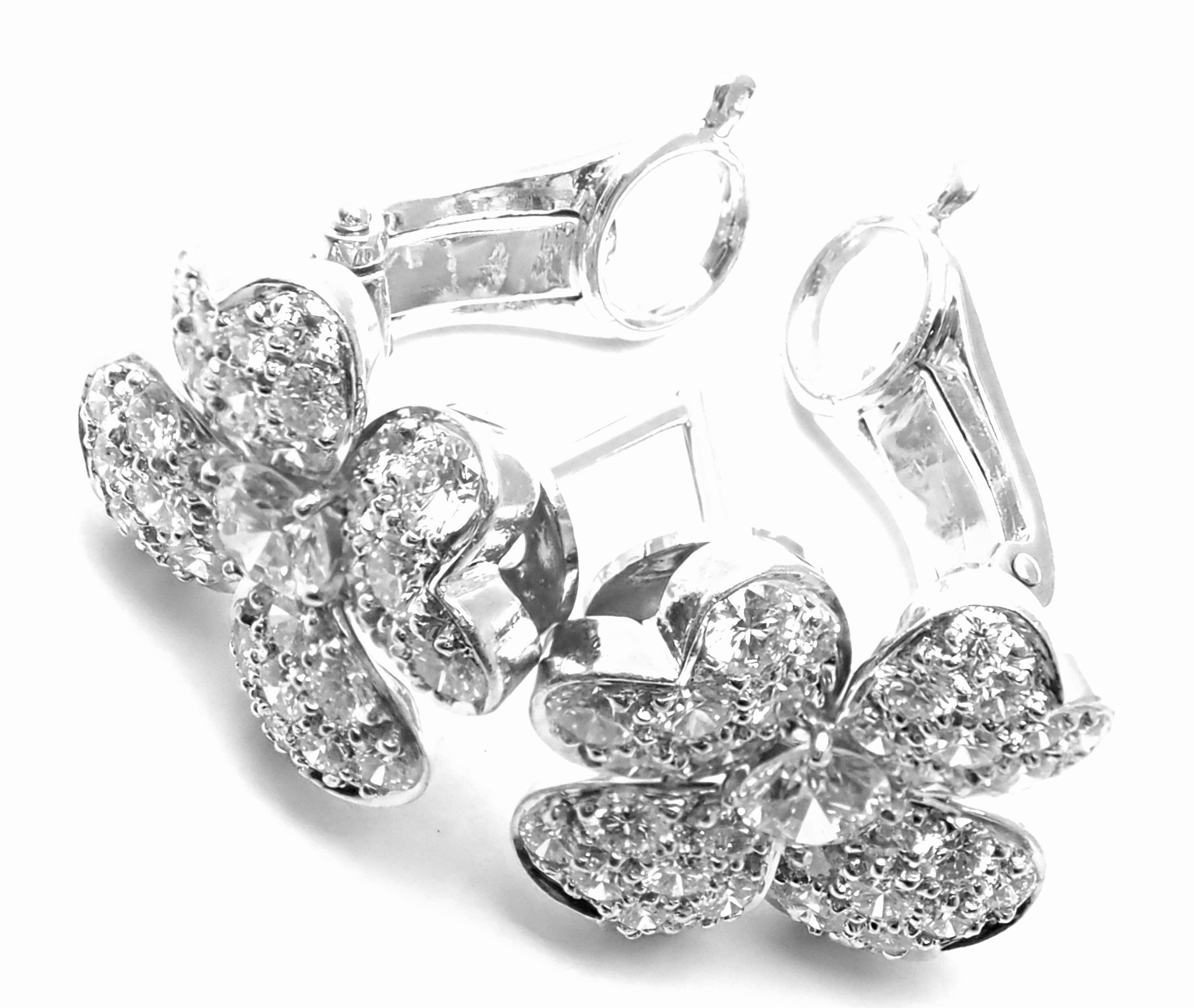 Van Cleef & Arpels Cosmos Diamond Platinum Earrings 4