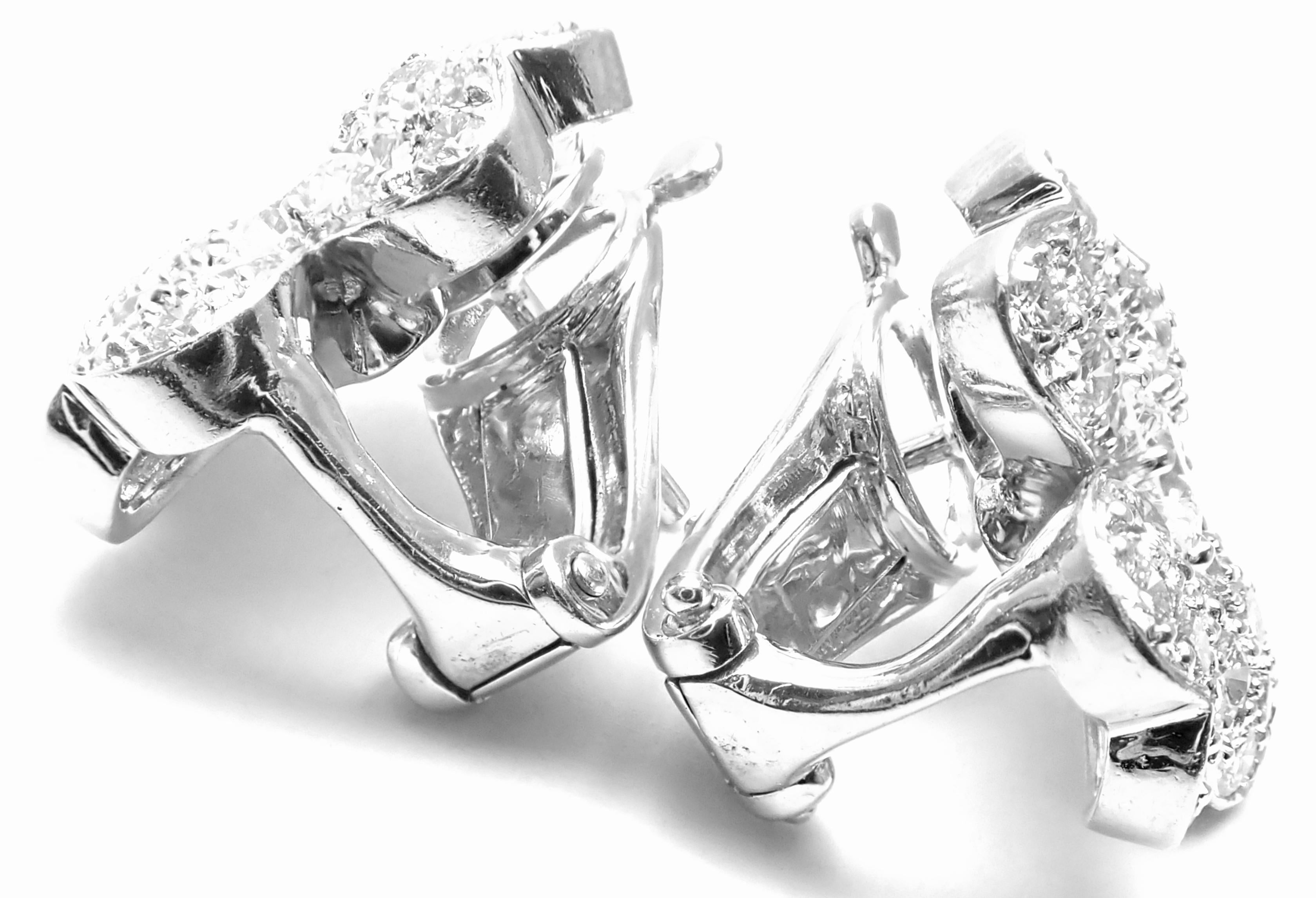 Van Cleef & Arpels Cosmos Diamond Platinum Earrings 5