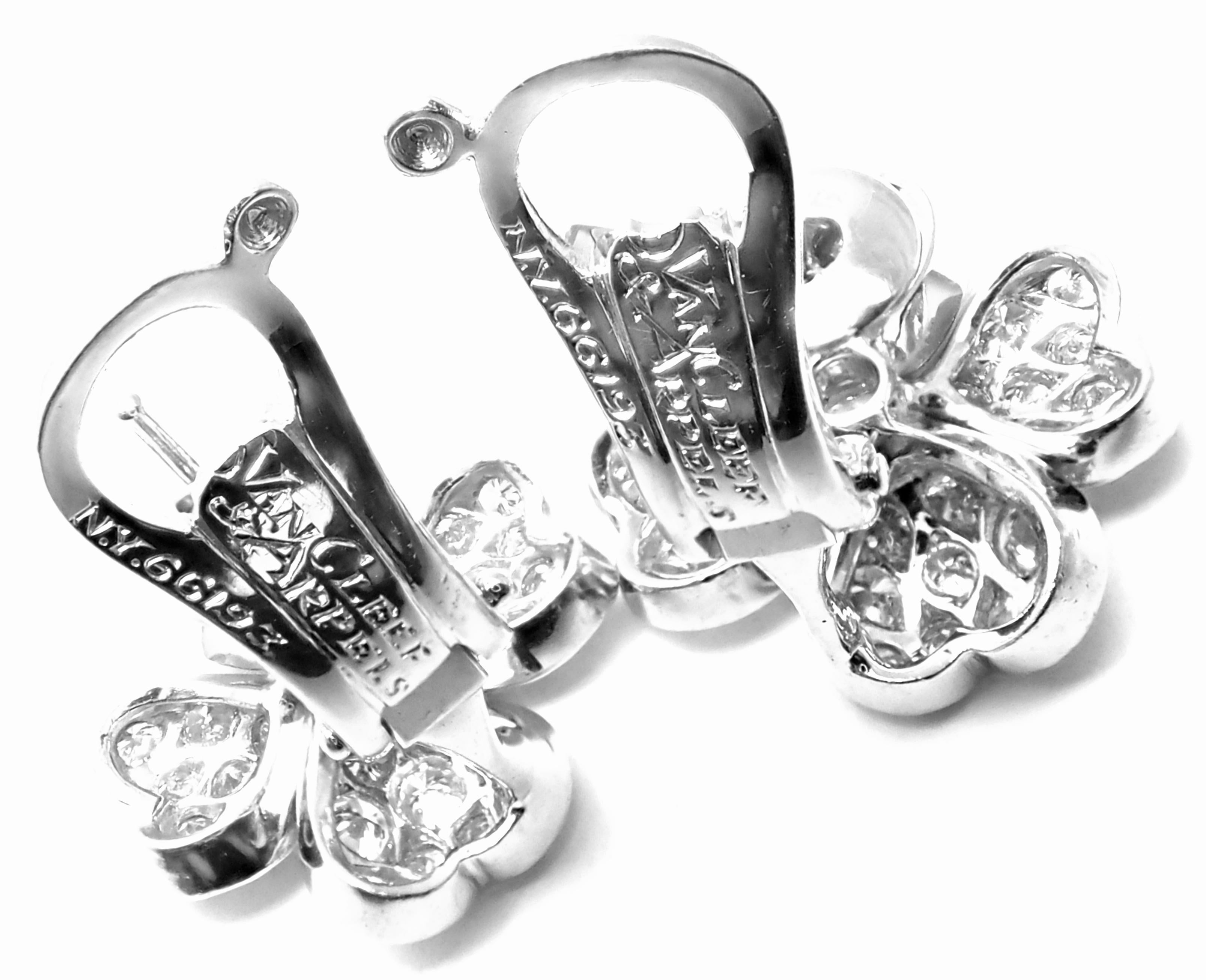 Women's or Men's Van Cleef & Arpels Cosmos Diamond Platinum Earrings