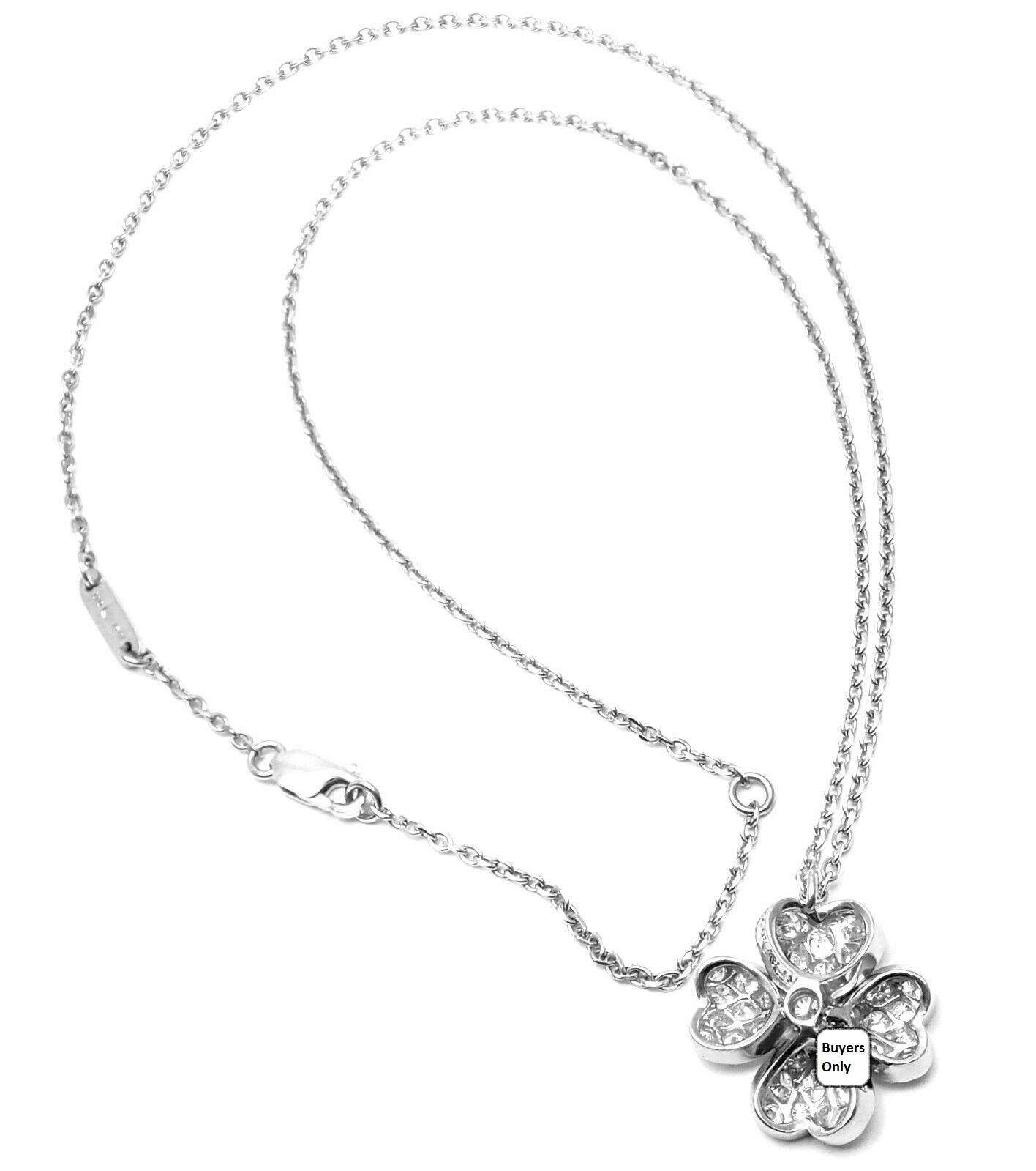 Van Cleef & Arpels Cosmos Diamond Platinum Pendant Necklace 4