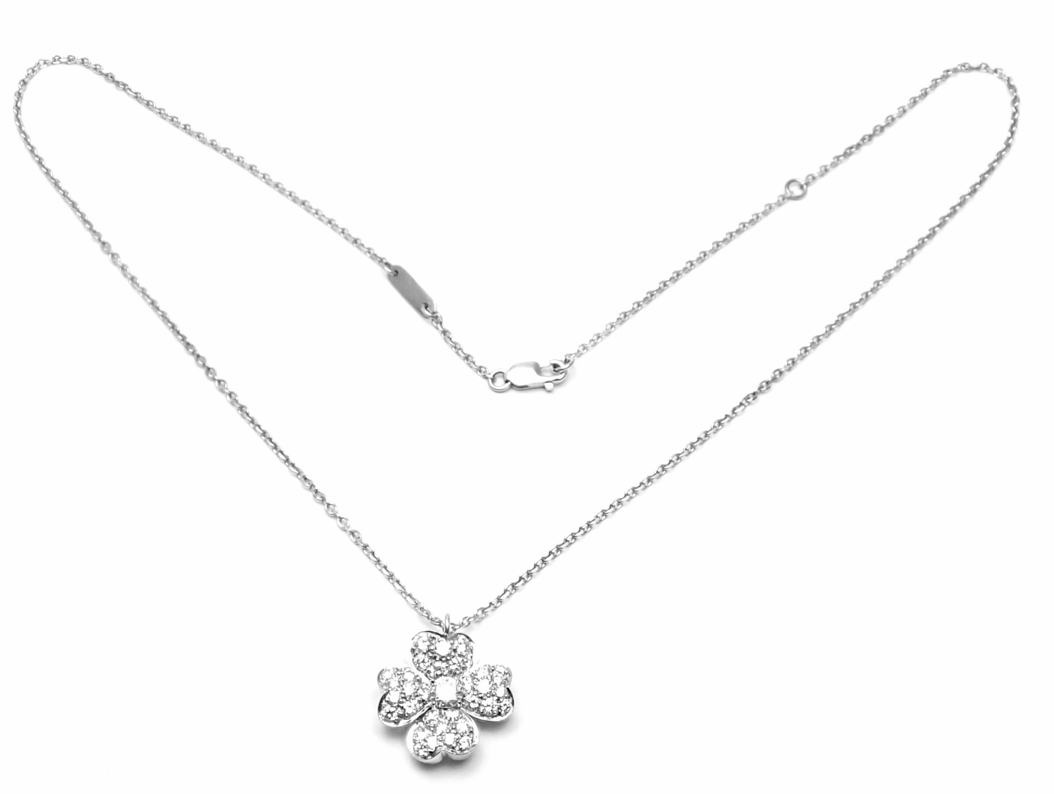 Van Cleef & Arpels Cosmos Diamond Platinum Pendant Necklace 2