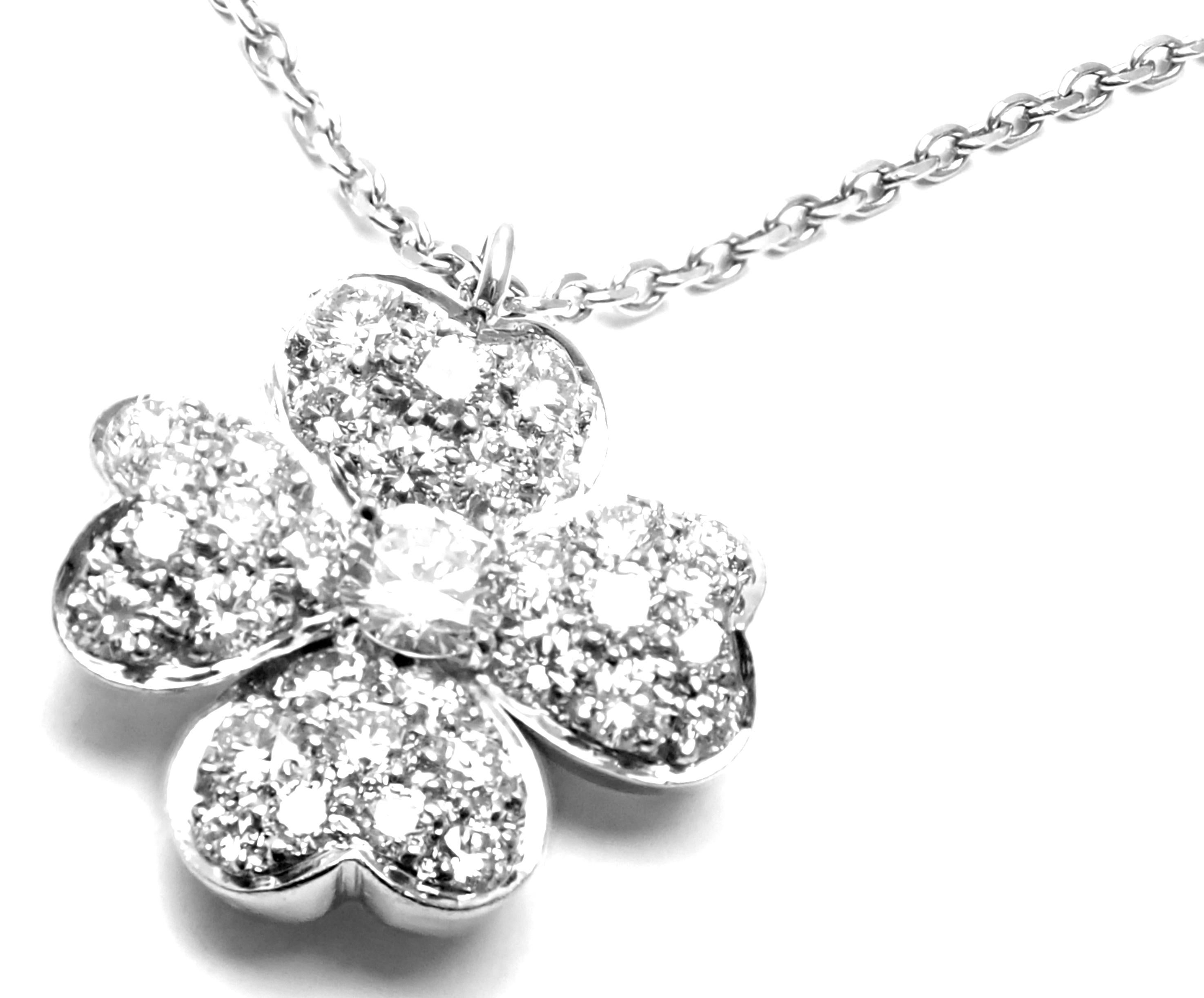 Van Cleef & Arpels Cosmos Diamond Platinum Pendant Necklace 3